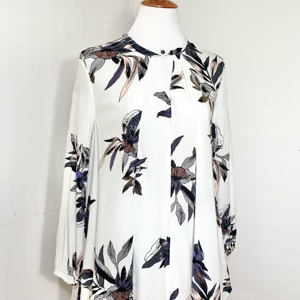 SOLD-Free People Floral Choker Neck Swing Pocket Tunic - Picture 7 of 14